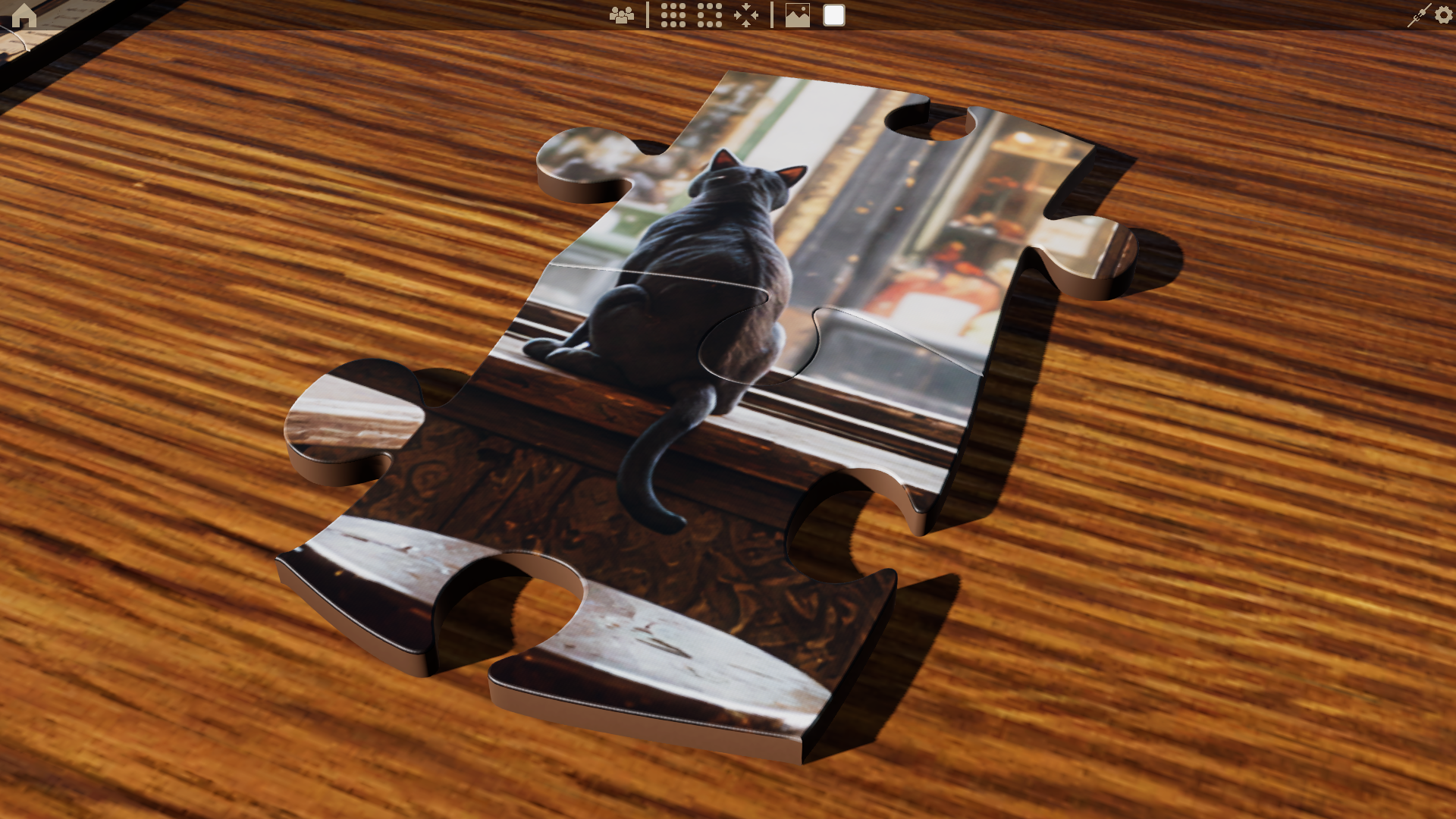 Cat closeup puzzle scene