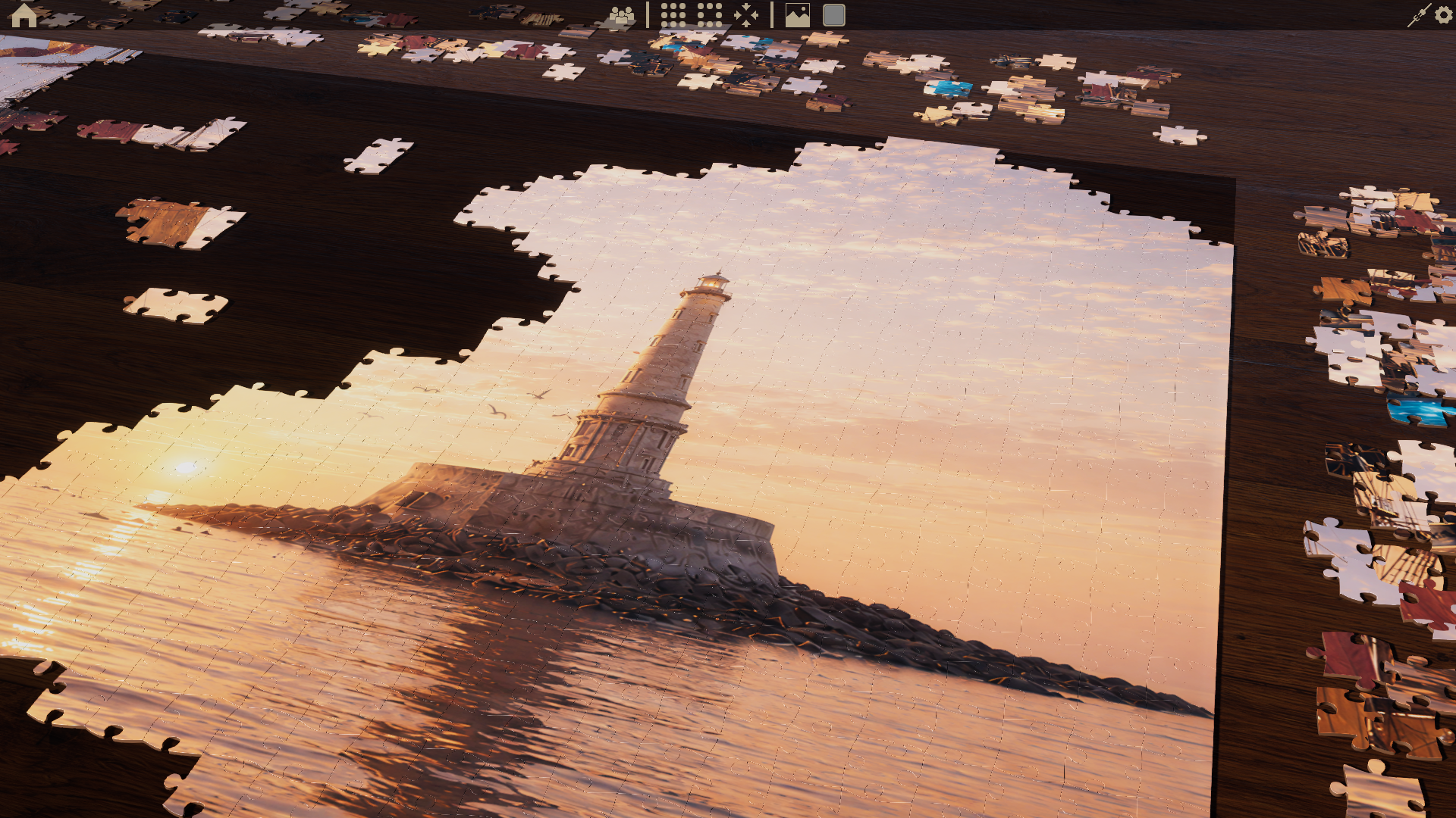 Lighthouse puzzle scene